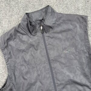 Greg‎ Norman For Tasso Elba Vest Large Gray Zip Lightweight Patterned Men's